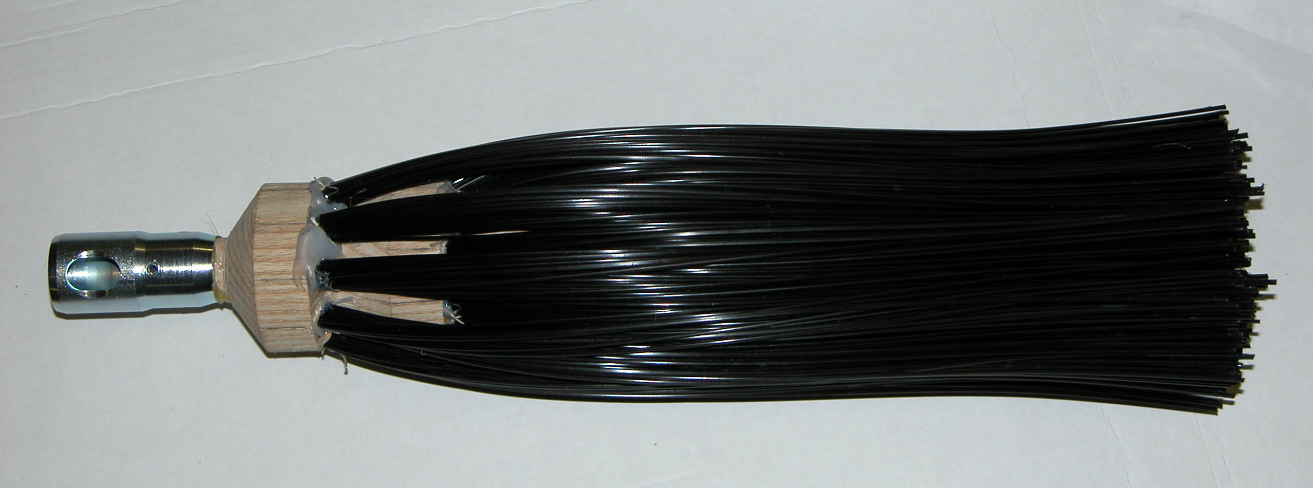 Smoke Chamber Brush w/Lg. buttonlok, stiff black bristle